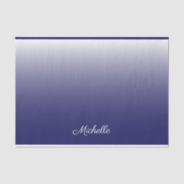 Papel De Seda Marinho ombre de gradiente personalizado azul