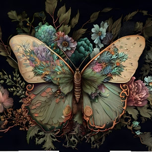 Papel De Seda Mariposa Rosa Empoeirada