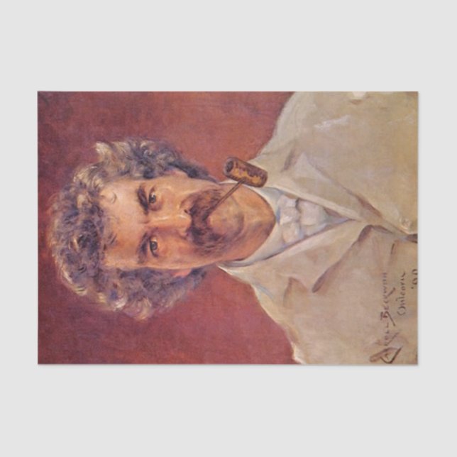 Papel De Seda Mark Twain por James Carroll Beckwith (Frente )