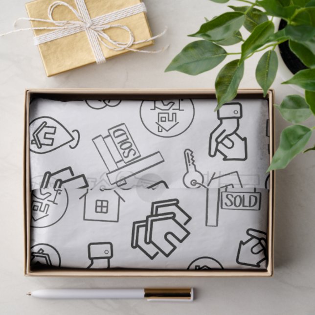 Papel De Seda Marketing de Código QR de Imóveis Moderno (Presente)