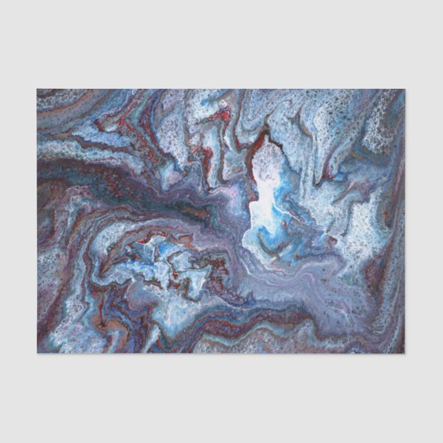 Papel De Seda Mármore Azul (Frente )