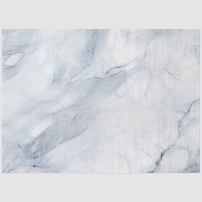 Papel De Seda Mármore Azul Claro (Frente )