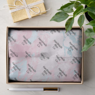 Papel De Seda Mármore Azul Rosa Suave