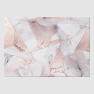 Papel De Seda Mármore Geométrico Dourado Rosa Tendência