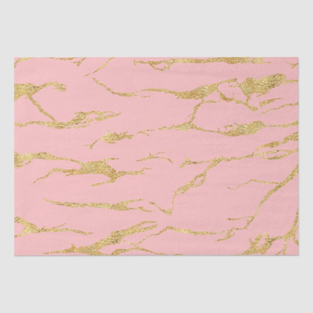Papel De Seda Mármore moderno com ouro falso (Frente )