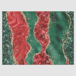 Papel De Seda Mármore Natal Vermelho, Verde e Dourado Agata Bril