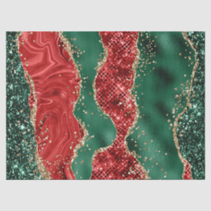 Papel De Seda Mármore Natal Vermelho, Verde e Dourado Agata Bril