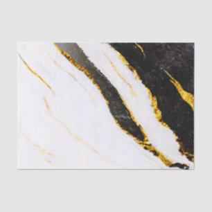 Papel De Seda Mármore Negro e Branco