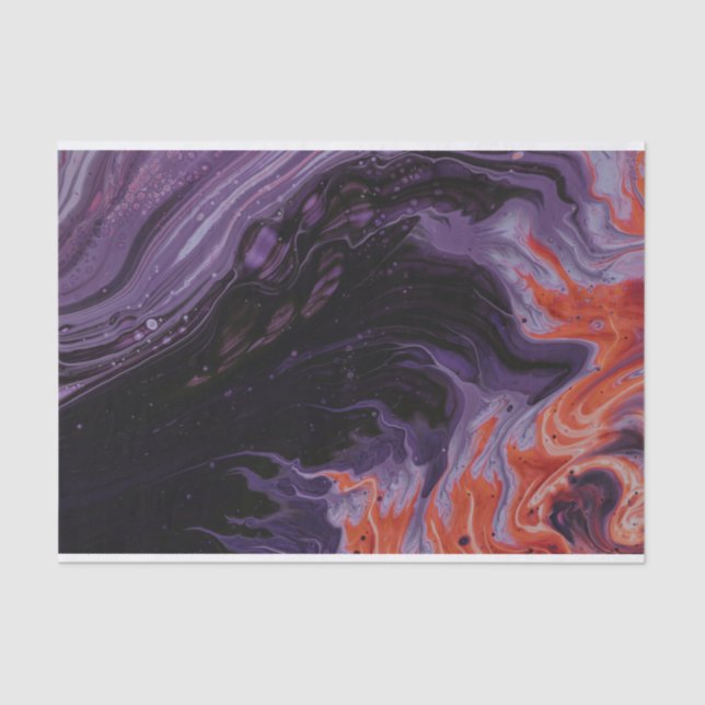 Papel De Seda Mármore Negro e Vermelho (Frente )