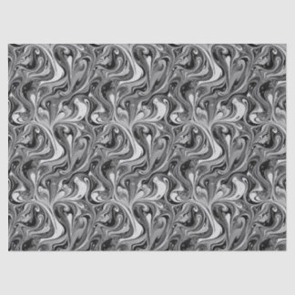 Papel De Seda Mármore Preto Branco Redemoinho Abstrato Monocromá