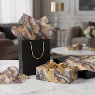 Papel De Seda Mármore Preto Roxo Escuro Cinza Branco Dourado Pad