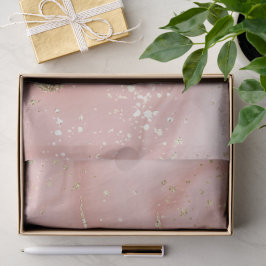 Papel De Seda Mármore Rosa Bege com Glitter Dourado Padrão Abstr