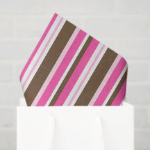 Papel de Seda Marrom e Listra Rosa