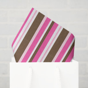 Papel de Seda Marrom e Listra Rosa