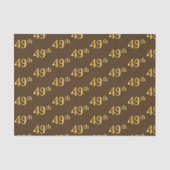 Papel De Seda Marrom, Faux Dourado 49º (49º) Evento (Frente )