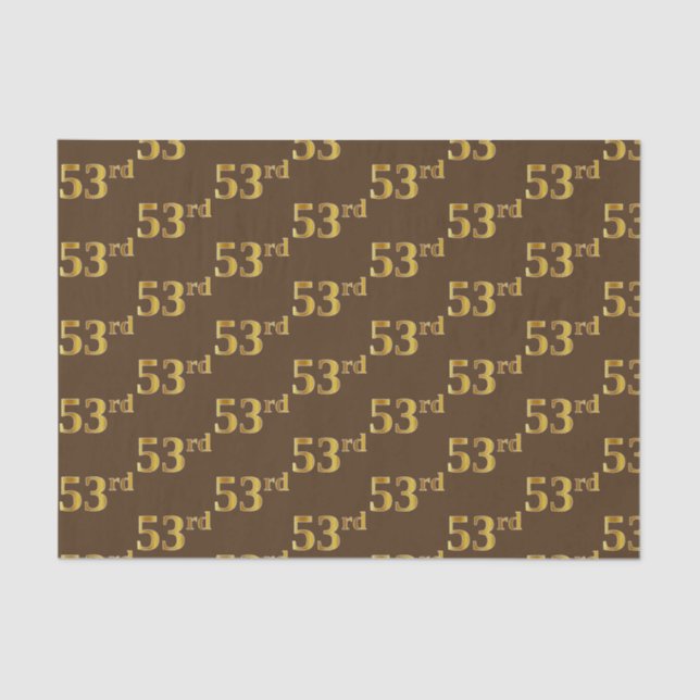 Papel De Seda Marrom, Faux Dourado 53º (53º) Evento (Frente )