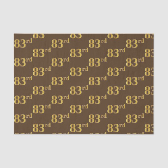 Papel De Seda Marrom, Faux Dourado 83º (oitenta e três) Evento (Frente )