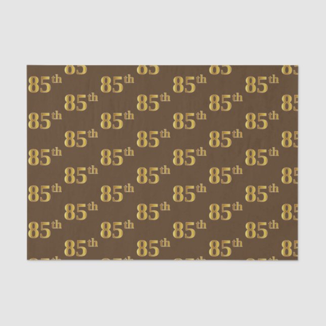 Papel De Seda Marrom, Faux Dourado 85º (oitenta e cinco) Evento (Frente )