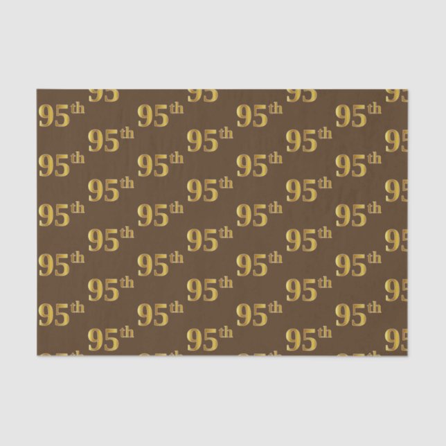 Papel De Seda Marrom, Faux Dourado 95º (95º) Evento (Frente )