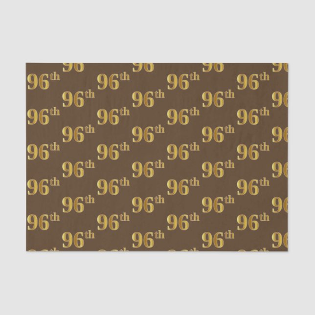 Papel De Seda Marrom, Faux Dourado 96º (99º-Sexto) Evento (Frente )