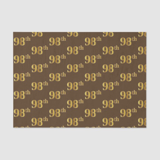 Papel De Seda Marrom, Faux Dourado 98º (99º-8º) Evento (Frente )