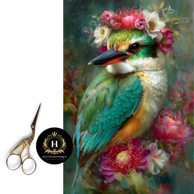 Papel De Seda Martim-pescador & Flores de Protea Australianas De (Criador carregado)