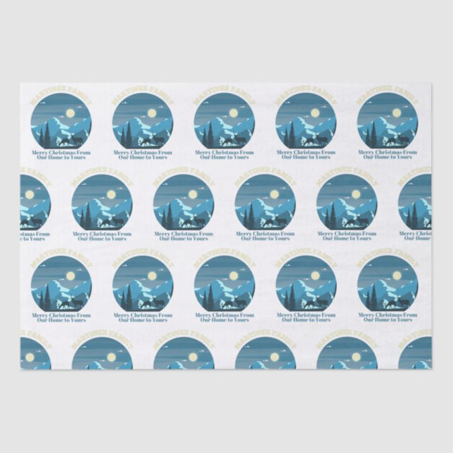 Papel De Seda Martinez Família Feliz Natal de Nossa Casa (Frente )