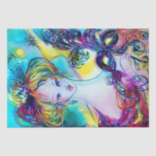 Papel De Seda MÁSCARA COM PENA/Mascarada Veneza