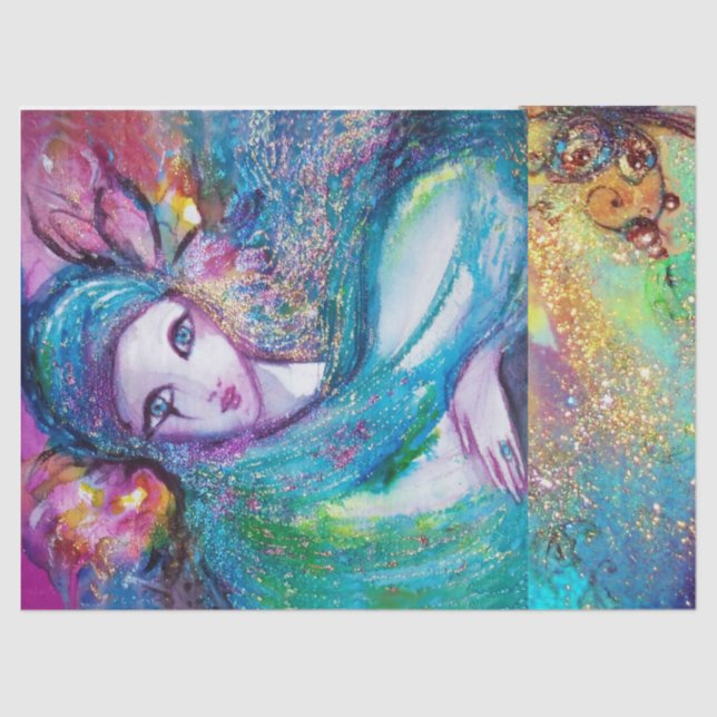 Papel De Seda MÁSCARA EM AZUL / Máscaras Mascarada Venezianas (Frente )