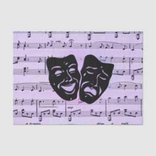 Papel De Seda Máscaras de Música e Teatro Puros