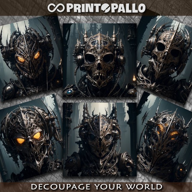 Papel De Seda Máscaras de rosto de demônio ciberpunk gótico (Criador carregado)