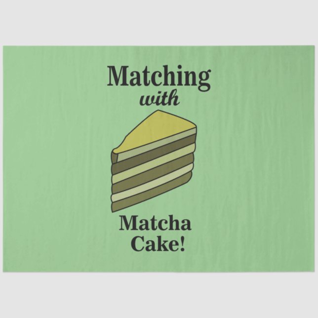 Papel De Seda Matcha Green Cake Comida Engraçado (Frente )