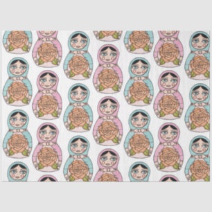 Papel De Seda Matryoshka Nesting Doll Babushka Toy Soft Wrap