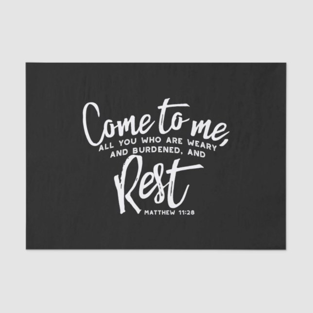 Papel De Seda Matthew 11 Bíblia Verse (Frente )