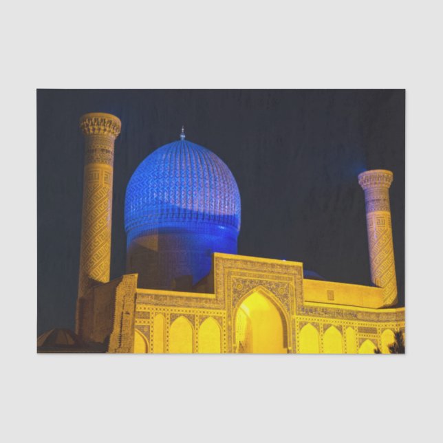 Papel De Seda Mausoléu de Amir Timur - Samarcanda, Uzbequistão (Frente )
