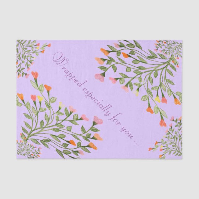 Papel De Seda Mauve Heart Flower (Frente )