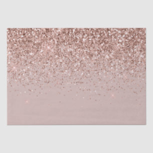 Papel De Seda Mauve Rosa Dourado Glitter Sparkle