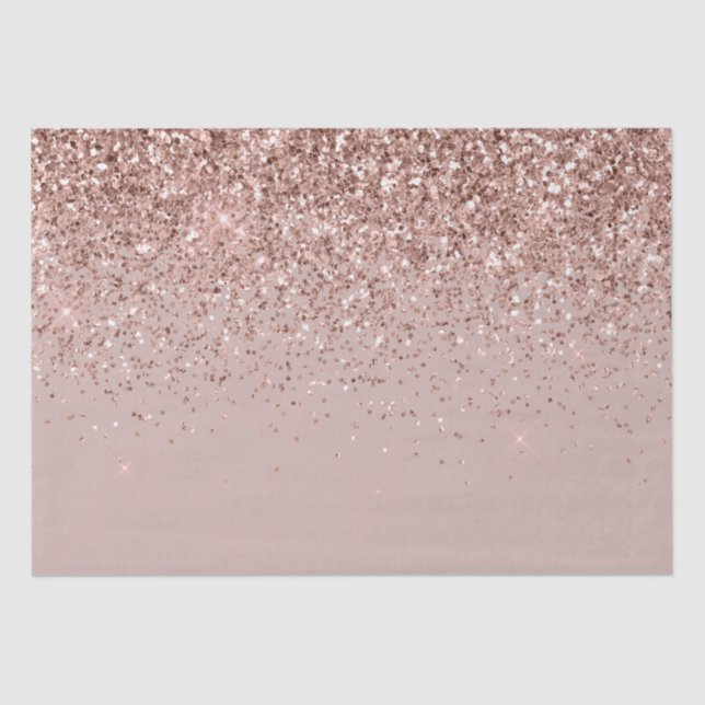 Papel De Seda Mauve Rosa Dourado Glitter Sparkle (Frente )
