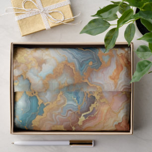 Papel De Seda Mauve Taupe Verde Teal Azul Dourado Mármore