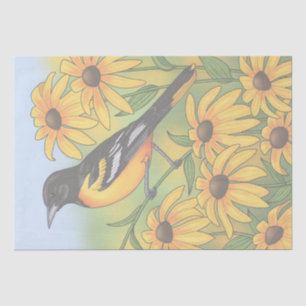 Papel De Seda MD State Bird Oriole e Susan Flower de olhos negro