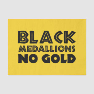 PAPEL DE SEDA MEDALHES PRETOS SEM DOURADO