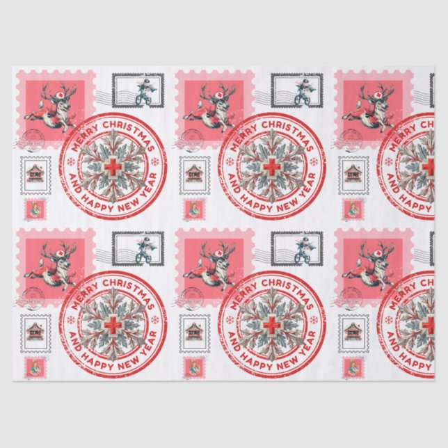 Papel De Seda Medical-Themed Christmas Stamps and Holiday Clipar (Frente )