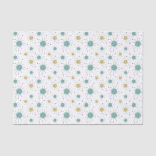 Papel De Seda Médio Azul Aqua Amarelo Franciscan Starburst Centu