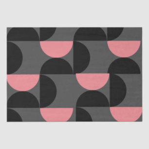 Papel De Seda Médio Século moderno cor-de-rosa preto e cinza