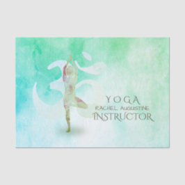 Papel De Seda Meditação Instrutor Watercolor Yoga Pose Om Sinal