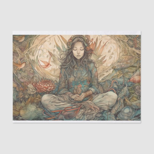 Papel De Seda Meditação Namaste (Frente )