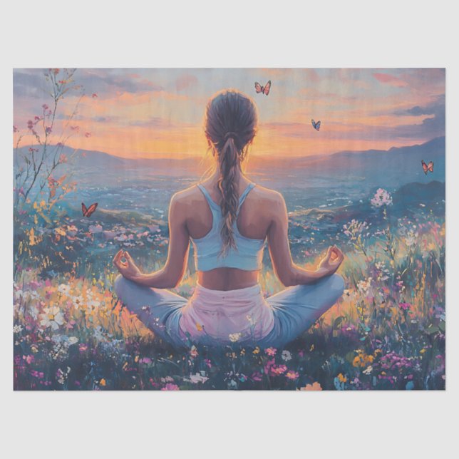 Papel De Seda Meditação Serena ao Nascer do Sol (4) (Frente )