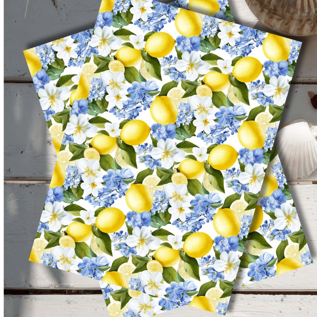 Papel De Seda  Mediterranean Lemon Botanical Tissue Paper (Criador carregado)