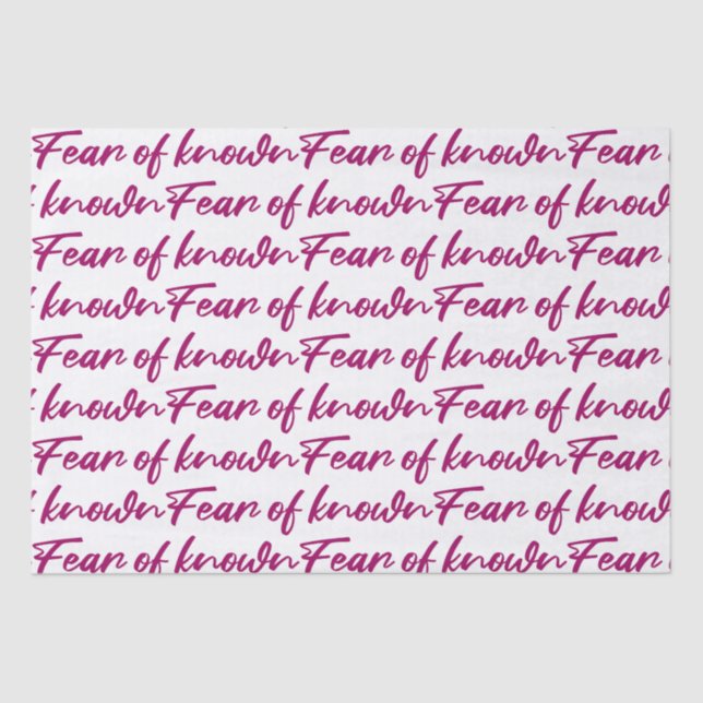 Papel De Seda Medo do conhecimento (Frente )