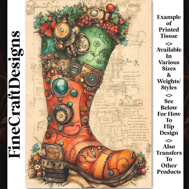 Papel De Seda Meia de Natal com Estilo Steampunk BL5 Decoupage (Criador carregado)